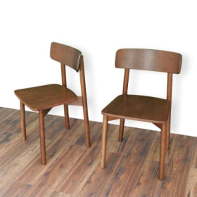 New Design Walnut Dining Chair Set Of 2- Mid Century Modern Solid Wood Dining Chairs In Rich Walnut Color 17.5W X 17.7D X 29.9H For Living Room Bedroo