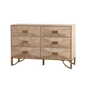6 Drawers Dresser, Modern Dressers & Chests Of Drawers, TV Stand,Light Wood Dresser For Bedroom,Living Room,Hallway