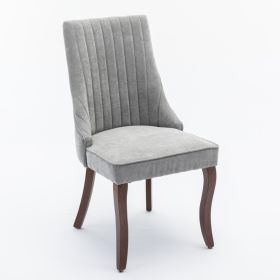 Rayon Cloth Flocking Linen Dining Chairs Channel Kitchen Dinner Chair Comfy Fabric Upholstered Accen