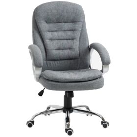 Vinsetto High Back Executive Home Office Chair Adjustable Height Upholstered Padding Gray