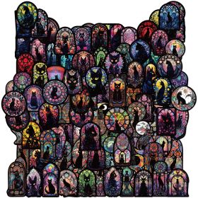 Gothic Black Cat Stickers, Graffiti Decals, Gothic Accessories, Scrapbook Stickers For Laptop, Skateboard, Water Bottle, Luggage, Phone, For Teens And