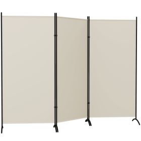 6 3 Panel Room Divider, Indoor Privacy Screen For Home, Light Gray