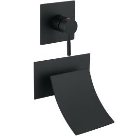 Single Handle Wall Mount Spout Waterfall Bathroom Faucet in Brushed Nickel