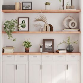 Wall Shelf Light Brown 70.9"x15.7"x(0.8"-1.6") Treated Solid Wood Oak