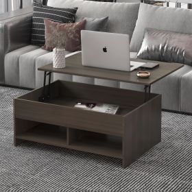 Lift Top Coffee Table w/Hidden Storage & 2 Open Shelves for Living Room Reception Room Office