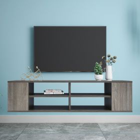 Wall Mounted Media Console; Floating TV Stand Component Shelf with Height Adjustable