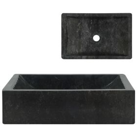 Sink 17.7"x11.8"x4.7" Marble High Gloss Black