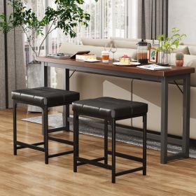 2 Pack Vanity Stool Chair, Makeup Stool, Faux Leather Vanity Stool, Modern Foot Stool for Vanity Makeup, Living Room, Bedroom and Entryway