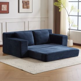 Loveseat Sofa, Comfortable Deep Seat Sofa Bed, Modern Small Corduroy Couch For Living Room Bedroom,Reversible Cushion With Pillows,No Assembly Require (Option: Loveseats)