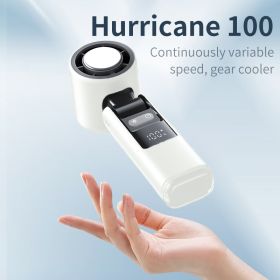 Portable Handheld Fan, Speed Adjustable Turbo Mini Fan, Reduced Temperature Mode, Rechargeable Digital Display Foldable Personal Fan With Night Light, (Color: White)