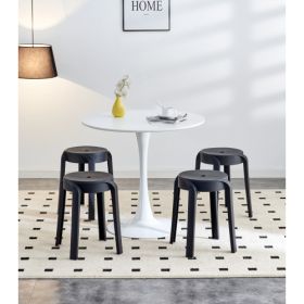 6 Pack Stackable Classroom Stools Plastic Stools Nesting Stools Colorful Round Stools Indoor Outdoor Flexible Seating Decorative Stools Chairs For Hom (Color: Black)