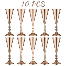 2-10 Pcs Golden Vase Flower Wedding Centerpieces (Option: W13732755)