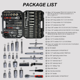 Ool Set Socket And Ratchet Wrench Toolbox, 171pcs   Set 216pcsTool Box, Universal Home Car Repair Tool Set For Men And, Perfect For Homeowners, DIY En (Option: Black-171pcs)