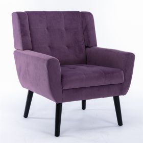 Modern Soft Velvet Ergonomic Accent Chair For Living Room, Bedroom, Home (Option: Lavender purple)