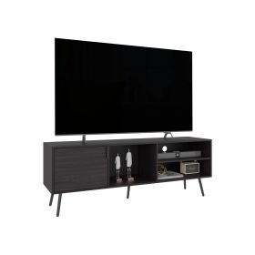 Ekwok TV Stand, 1 Door, 3 Shelves (Color: Black Wengue)