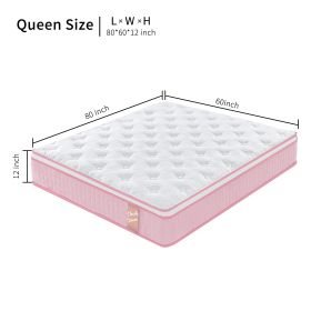 12 Inch Hybrid Mattress Individual Pocket Spring Memory Foam Cool Knitted Cover CertiPUR-US (Option: DL1101QUEEN)